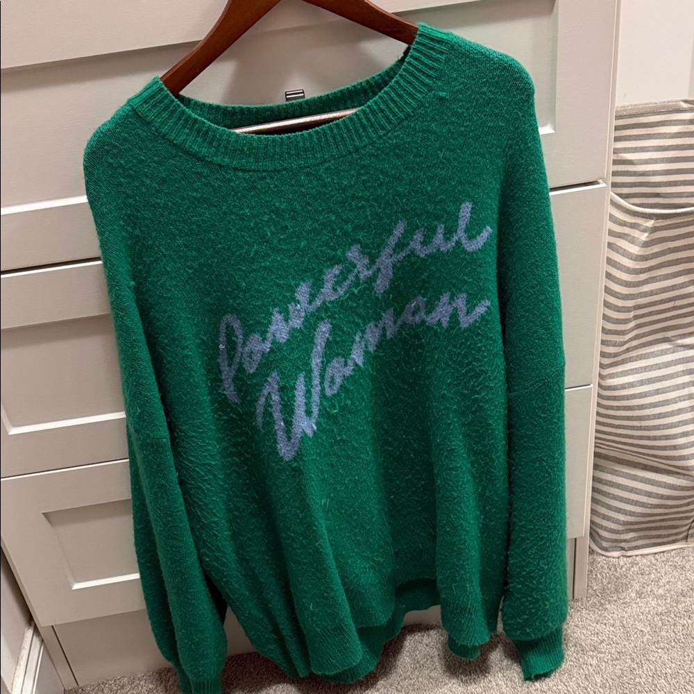 Green Dressed In Lala Powerful Woman Sweater